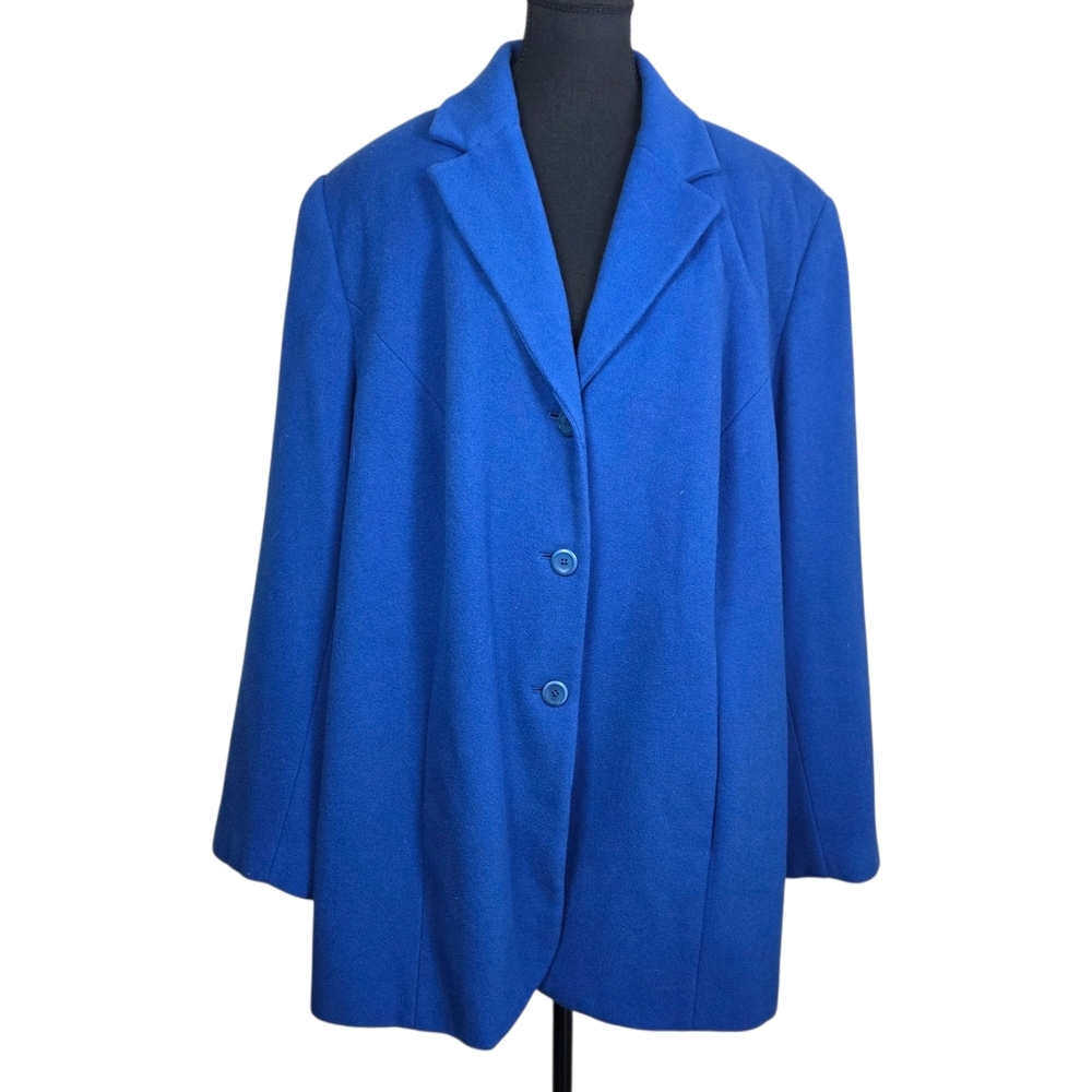 Nygard Collection Wool And Cashmere Blend Blue Women's Blazer Size XL